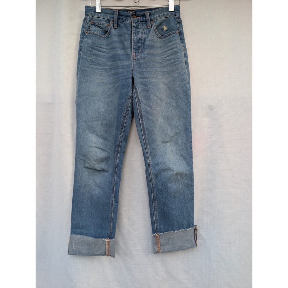 J Crew High Rise Straight Jeans Womens 25 Blue 90s Minimalist Model Off Duty
